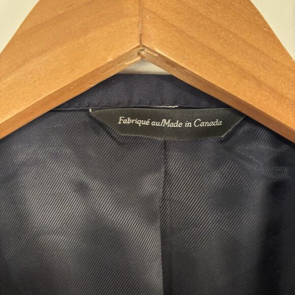 Samuelsohn Sport Coat Mens 46R Navy Blue Super 110's Crested Gold Buttons Wool - Picture 9 of 14